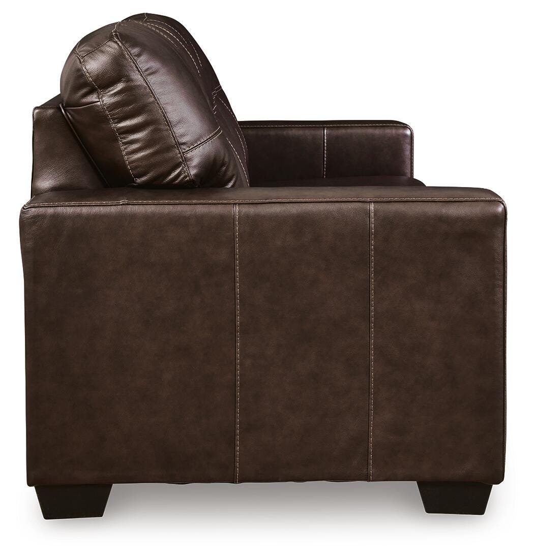 Santorine Sofa in Dark Brown, side view