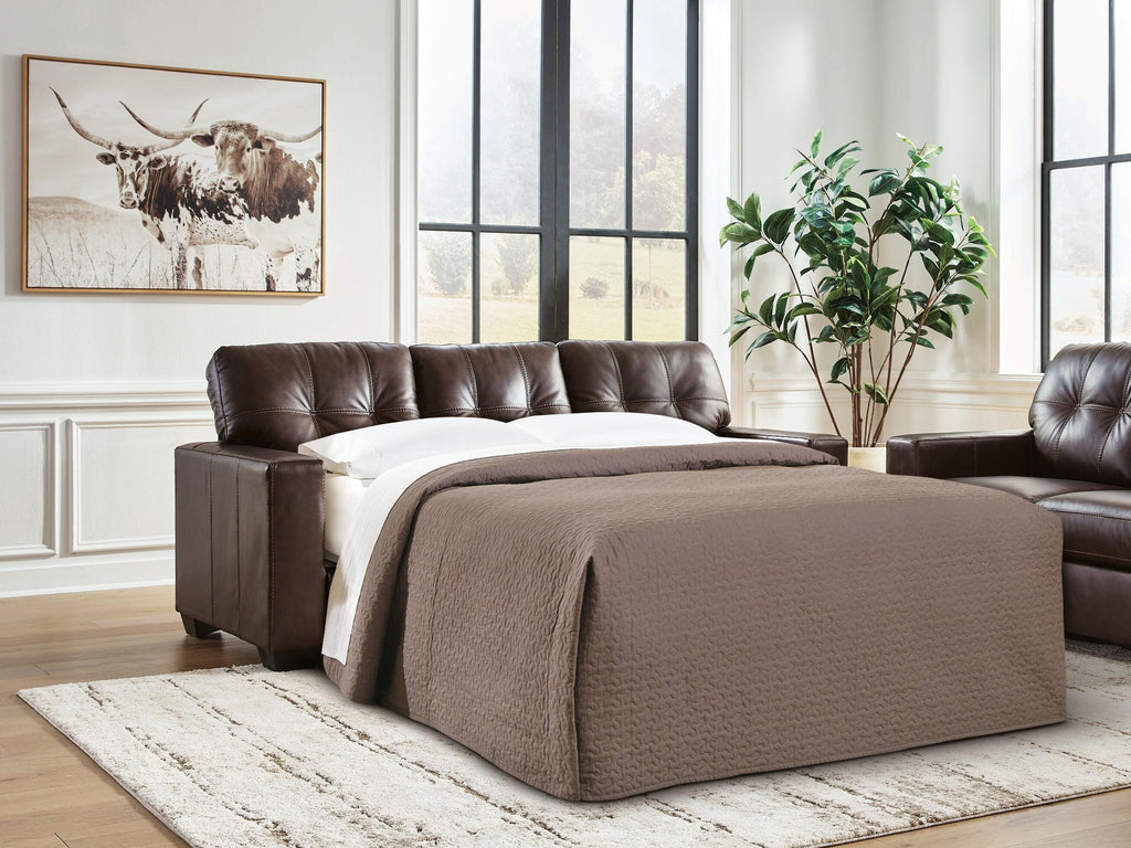 Santorine Queen Sofa Sleeper in Dark Brown, lifestyle view