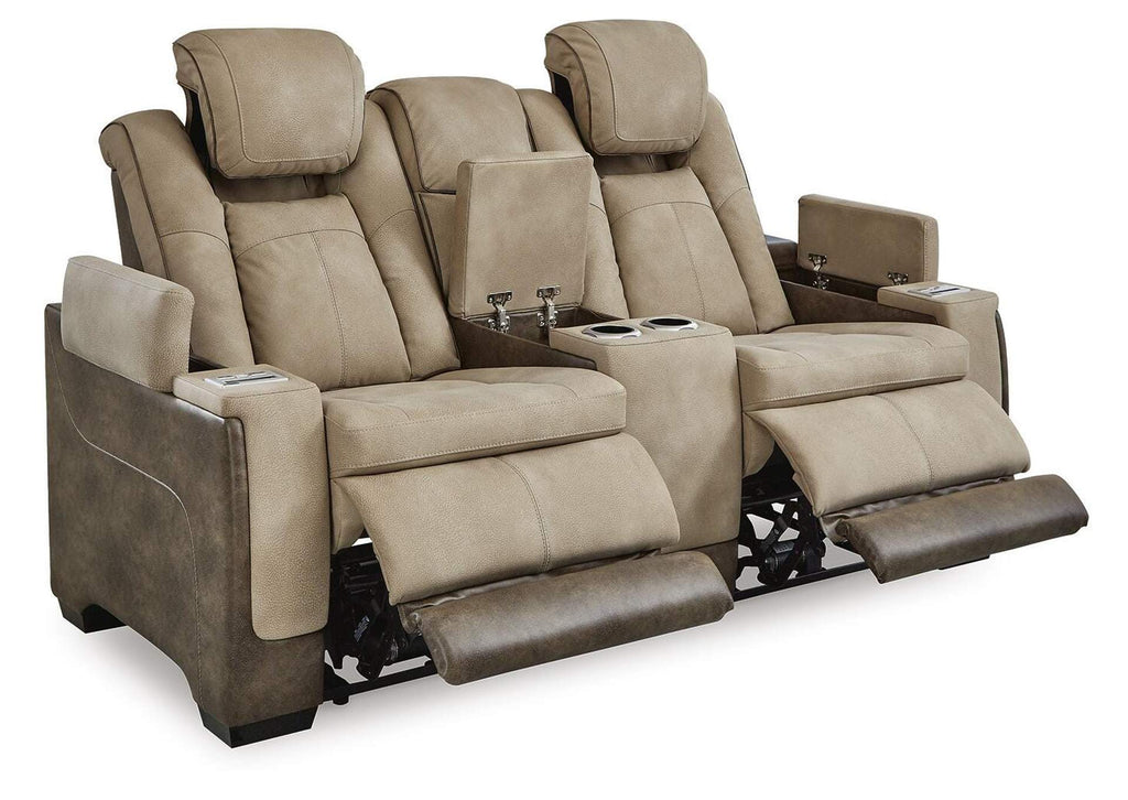 Next-Gen DuraPella Power Reclining Loveseat with Console angled view