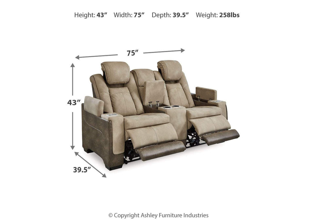 Next-Gen DuraPella Power Reclining Loveseat with Console dimensions