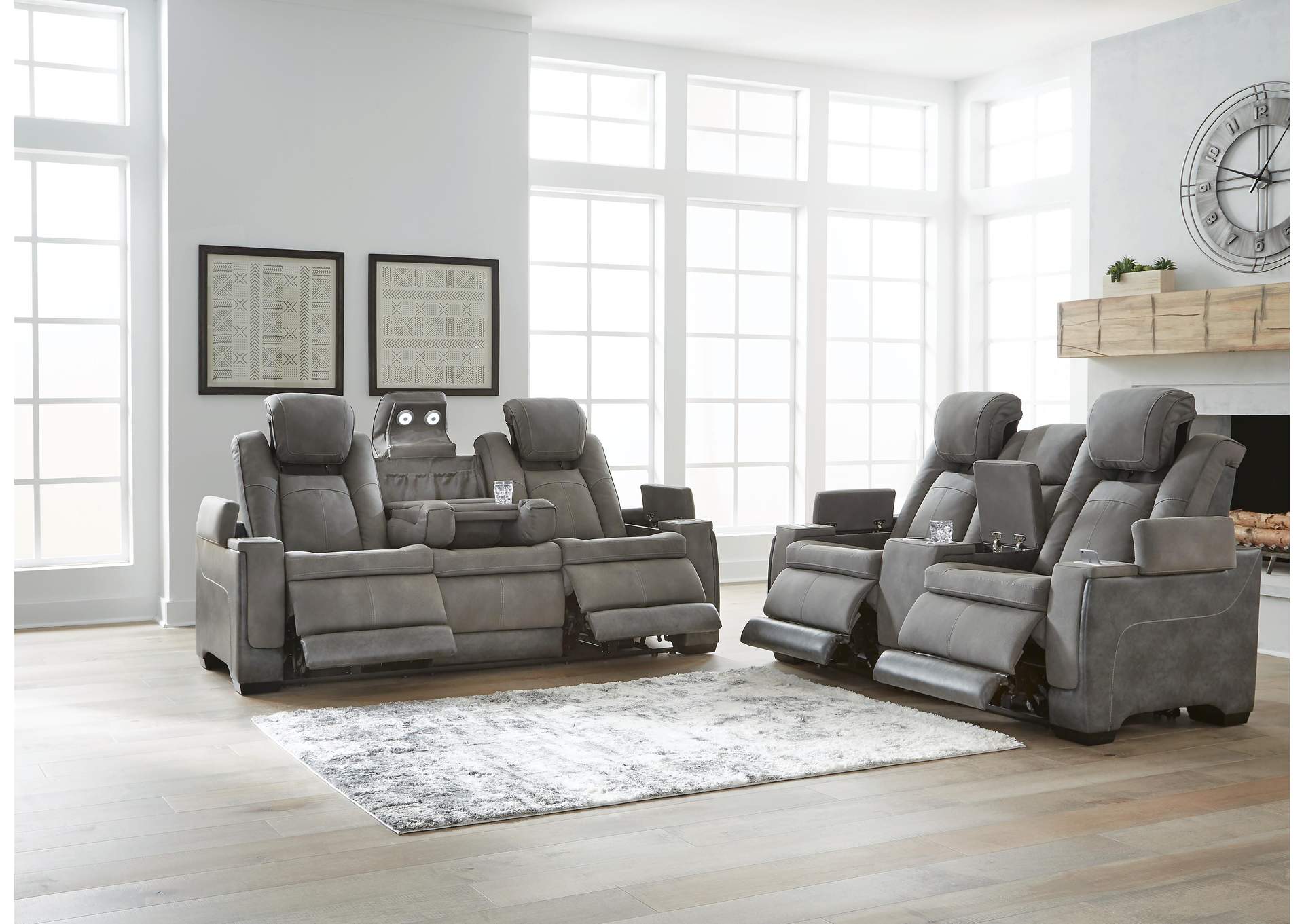 Next-Gen Durapella Performance Fabric Dual Power Reclining Sofa and Loveseat fabric detail