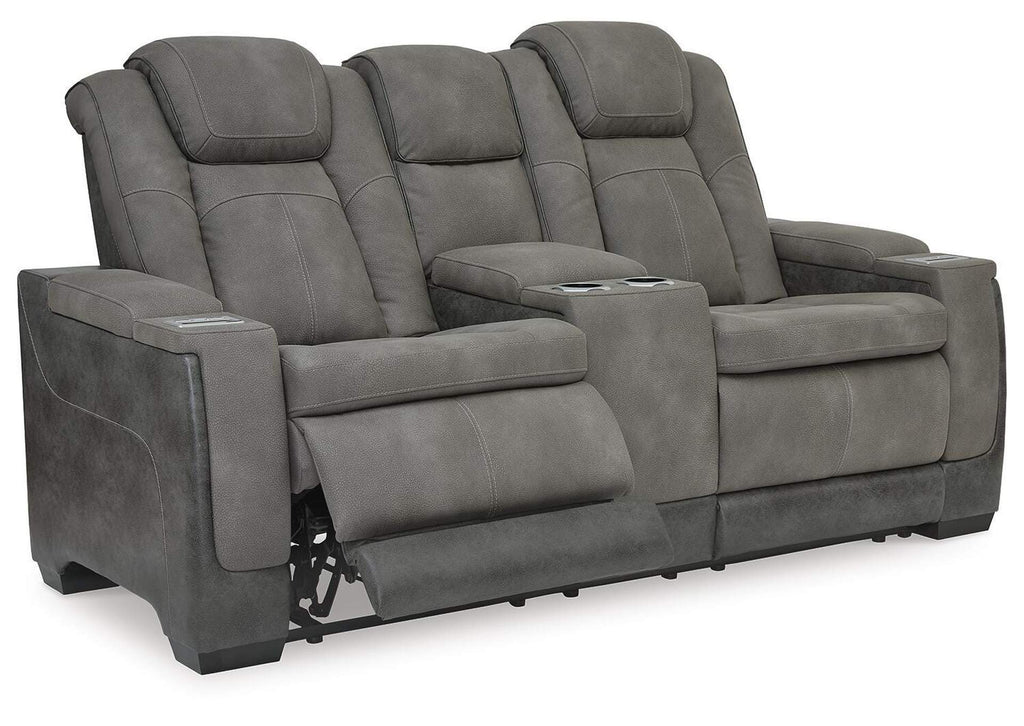 Next-Gen DuraPella Power Reclining Loveseat with Console angled view