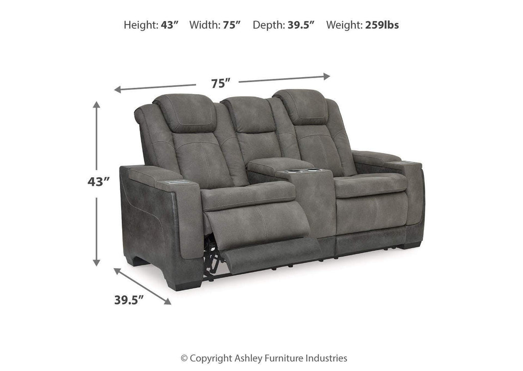 Next-Gen DuraPella Power Reclining Loveseat with Console dimensions