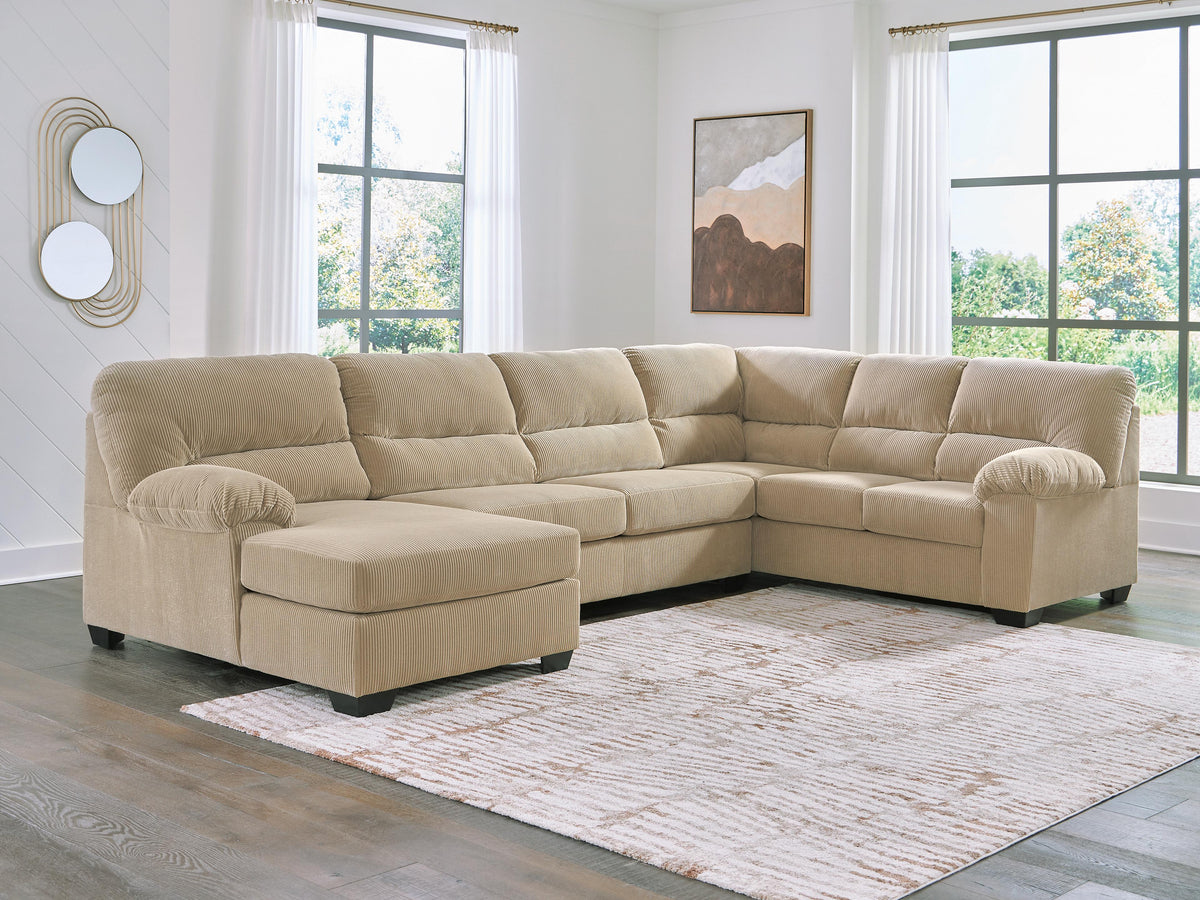 SimpleJoy sectional, 3-Piece Sectional with Chaise · Left-Facing Chaise · 145 × 91 × 40 in, view 2