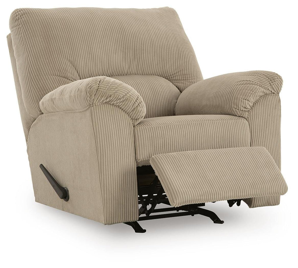 SimpleJoy Recliner in Sand, open angle view