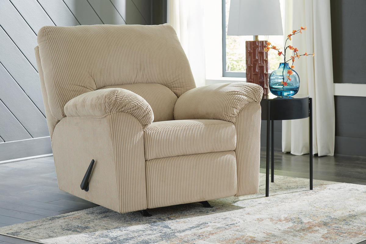 SimpleJoy Recliner in Sand, closed