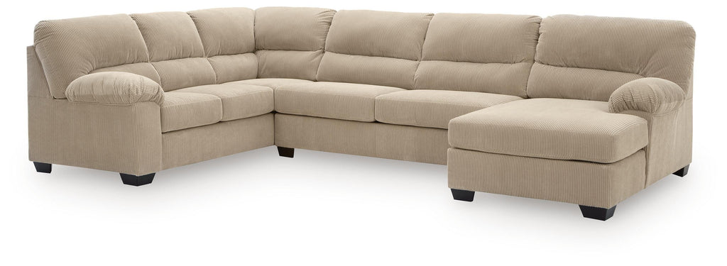 SimpleJoy sectional, 3-Piece Sectional with Chaise · Right-Facing Chaise · 91 × 145 × 40 in, view 1