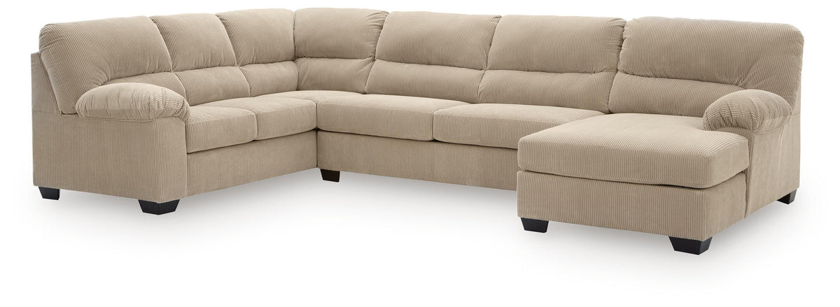 SimpleJoy sectional, 3-Piece Sectional with Chaise · Right-Facing Chaise · 91 × 145 × 40 in, view 1