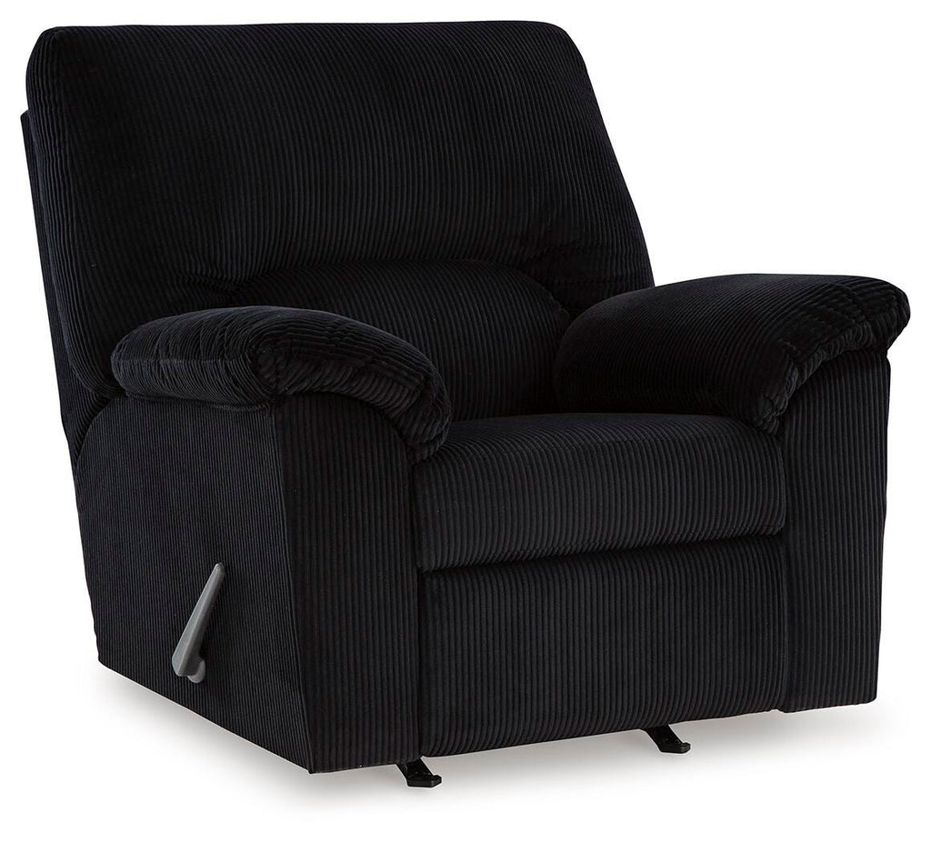 SimpleJoy Recliner in Onyx, closed view