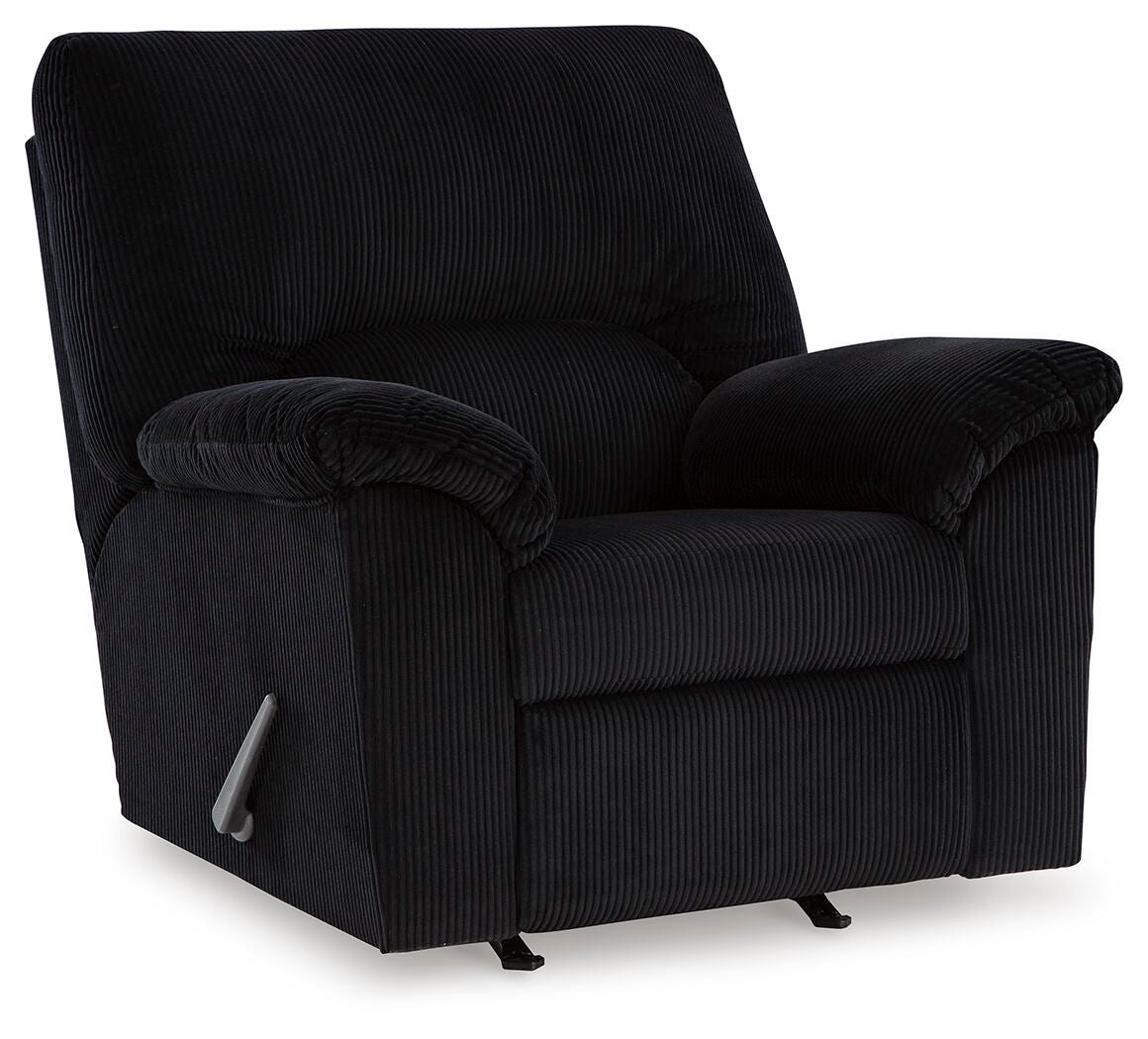 SimpleJoy Recliner in Onyx, closed view