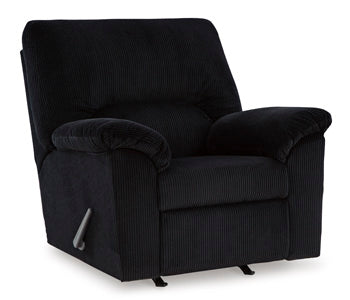 SimpleJoy Recliner in Onyx, closed view