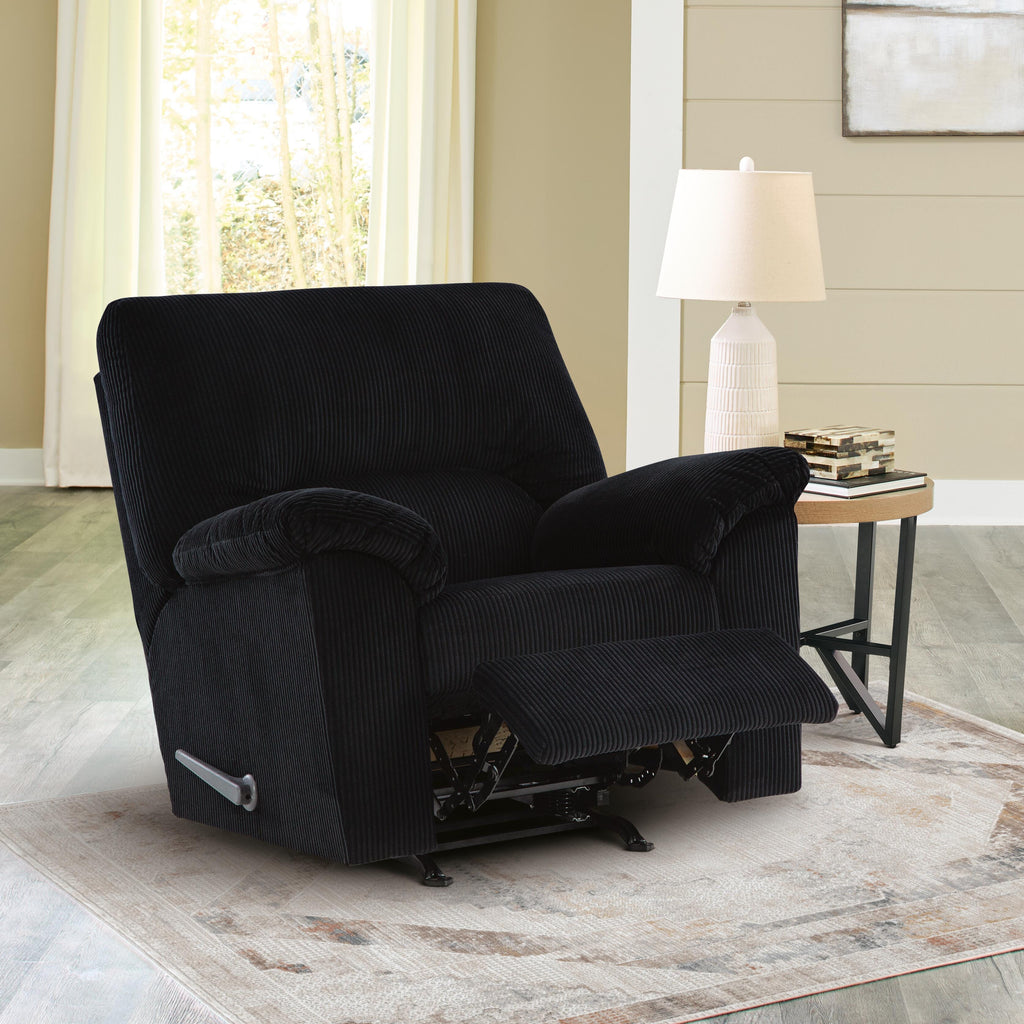 SimpleJoy Recliner in Onyx, open view
