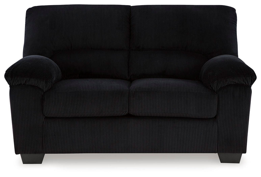 SimpleJoy Loveseat in Onyx, front view