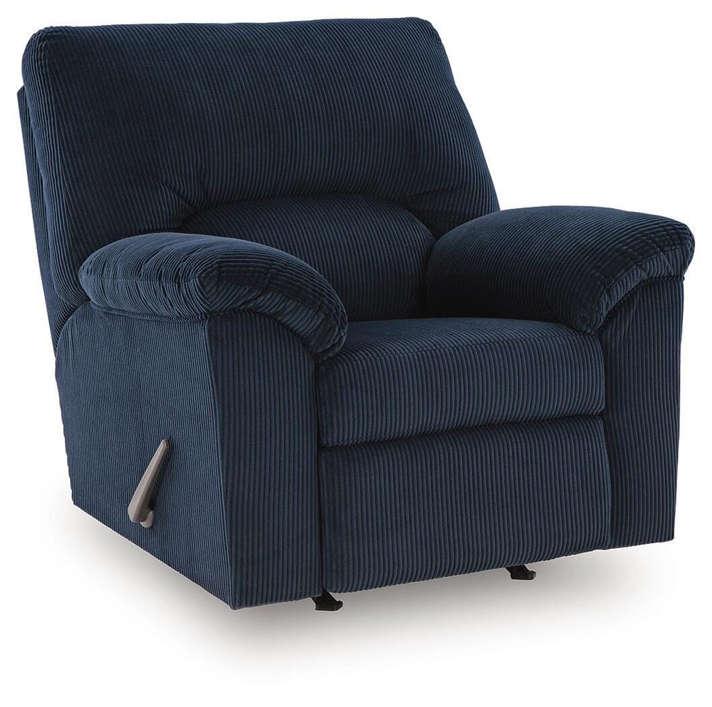 SimpleJoy Recliner in Navy, closed view