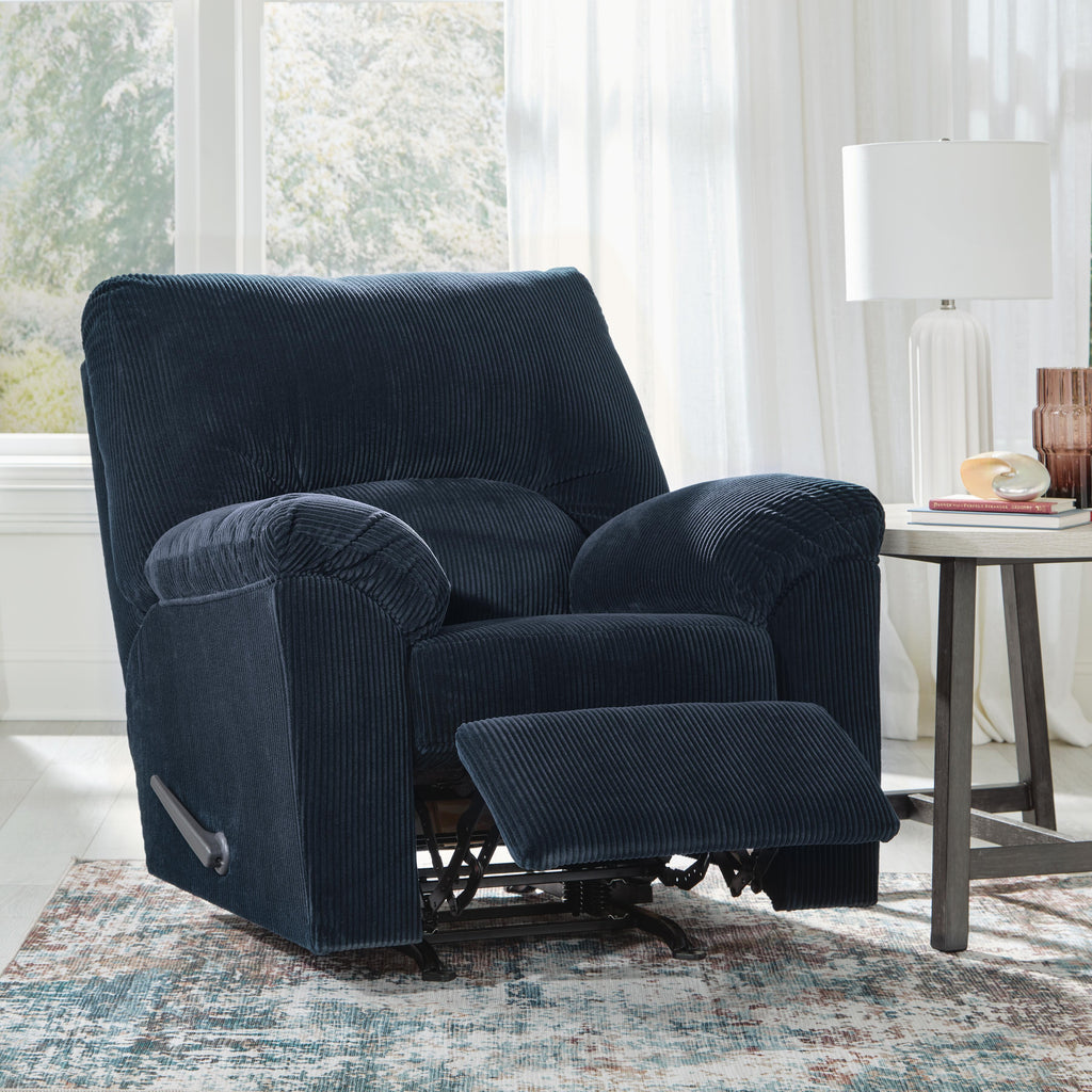 SimpleJoy Recliner in Navy, open view