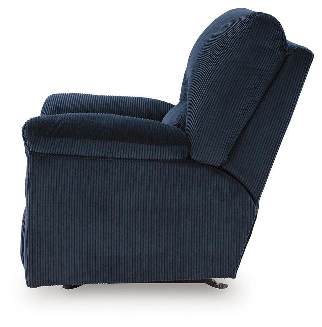 SimpleJoy Recliner in Navy, alternate side view