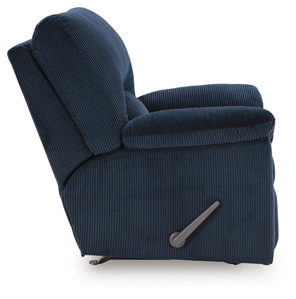 SimpleJoy Recliner in Navy, side view