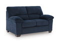 SimpleJoy Loveseat in Navy, angle view