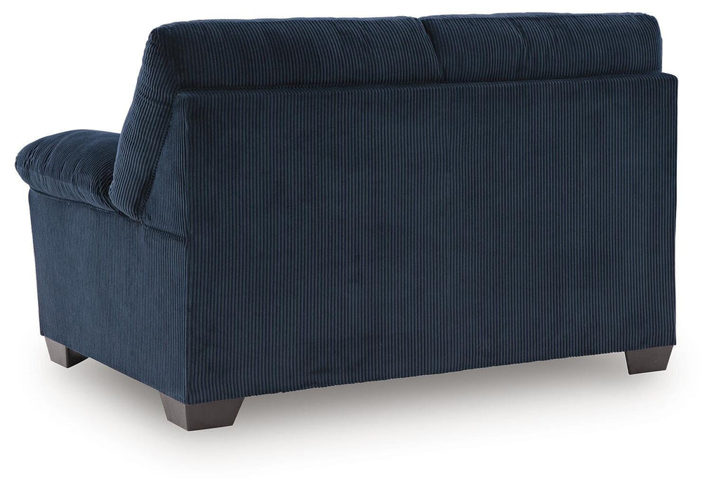 SimpleJoy Loveseat in Navy, back view