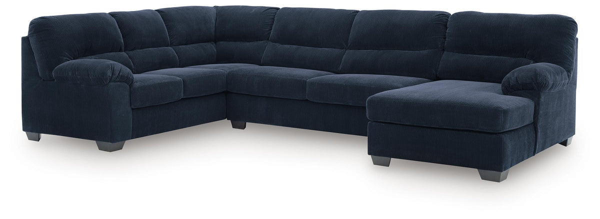 SimpleJoy sectional, 3-Piece Sectional with Chaise · Right-Facing Chaise · 91 × 145 × 40 in, view 1