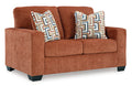 Aviemore Loveseat in Spice, angle view