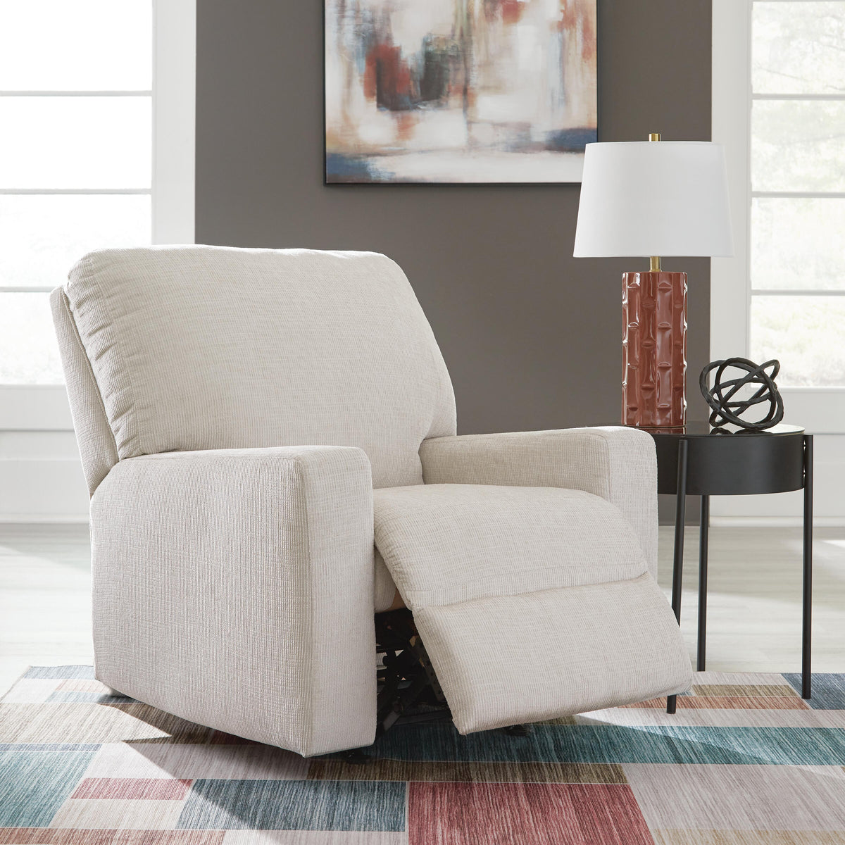 Aviemore Recliner in Stone, open view