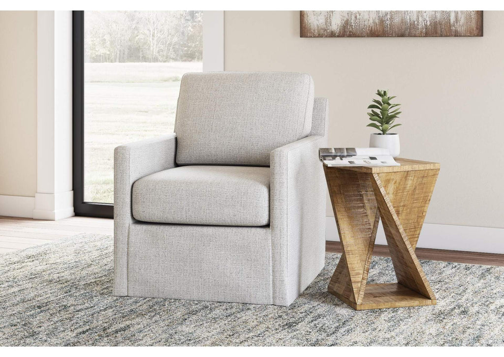 Nenana Next-Gen Nuvella Swivel Glider Accent Chair fabric detail
