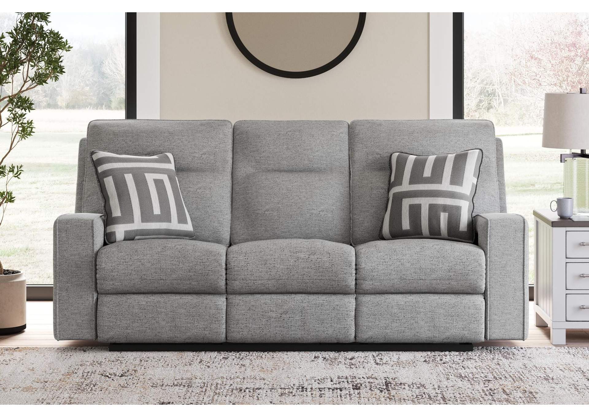 Biscoe Performance Fabric Dual Power Reclining Sofa and Loveseat fabric detail