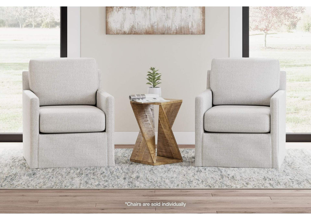 Nenana Next-Gen Nuvella Swivel Glider Accent Chair fabric detail
