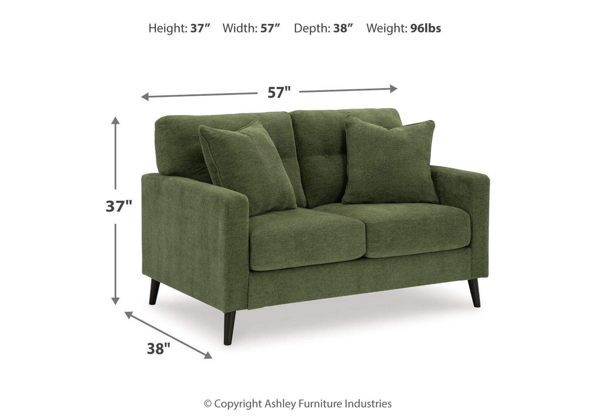 Bixler Sofa, Loveseat and Chair dimensions