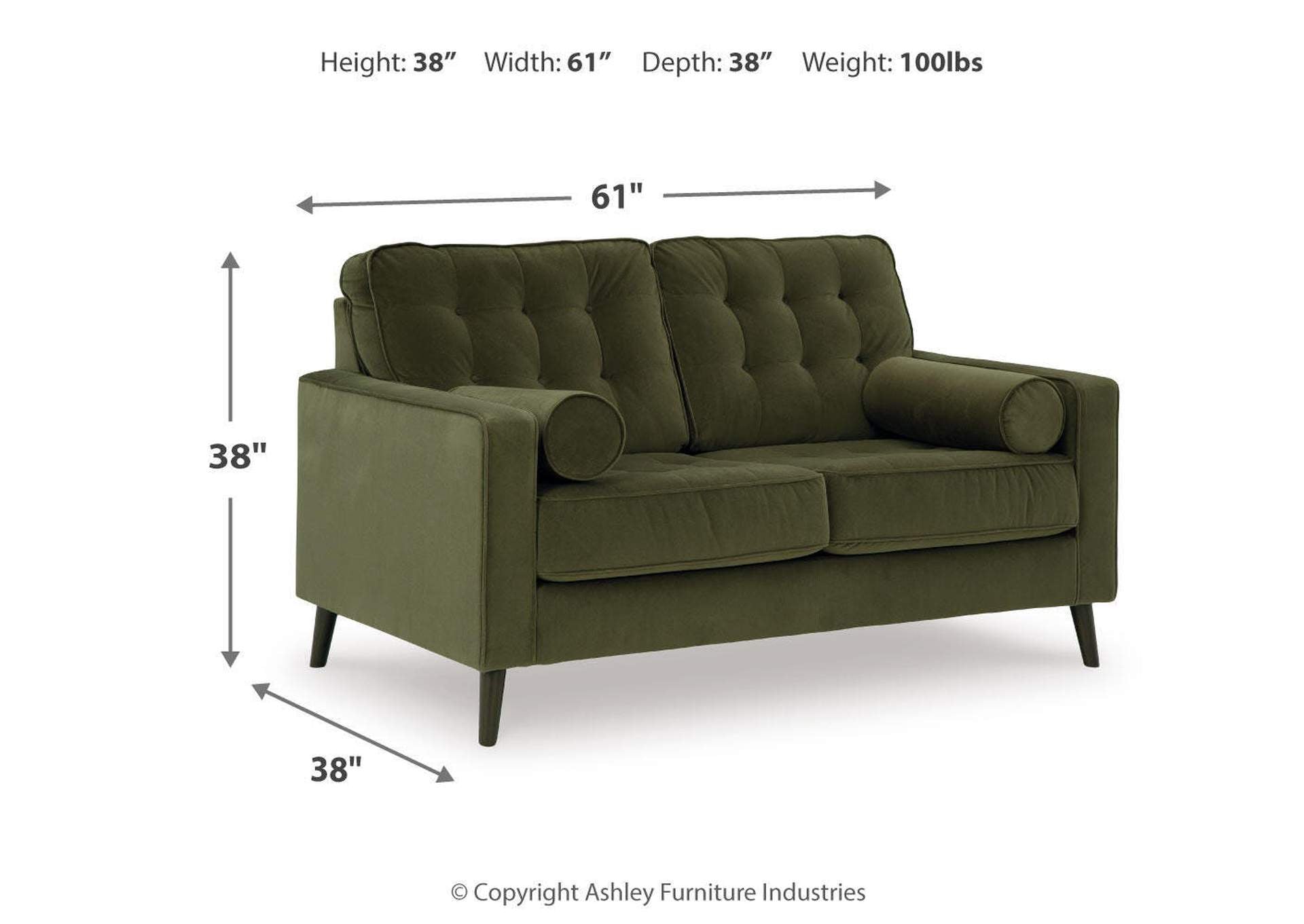 Reveon Lakes Loveseat dimensions
