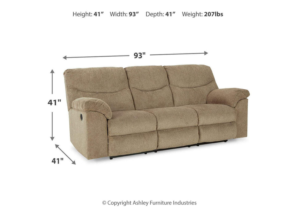 Alphons Sofa, Loveseat and Recliner dimensions