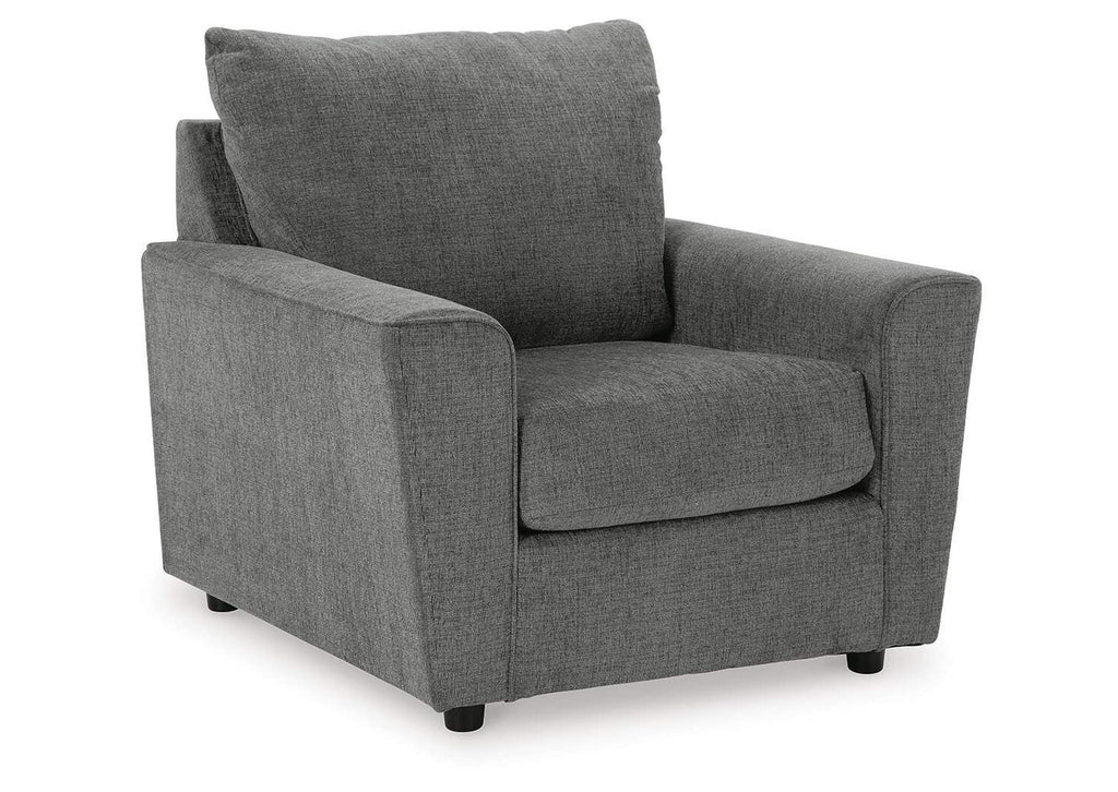 Stairatt Sofa, Loveseat, Chair and Ottoman angled view