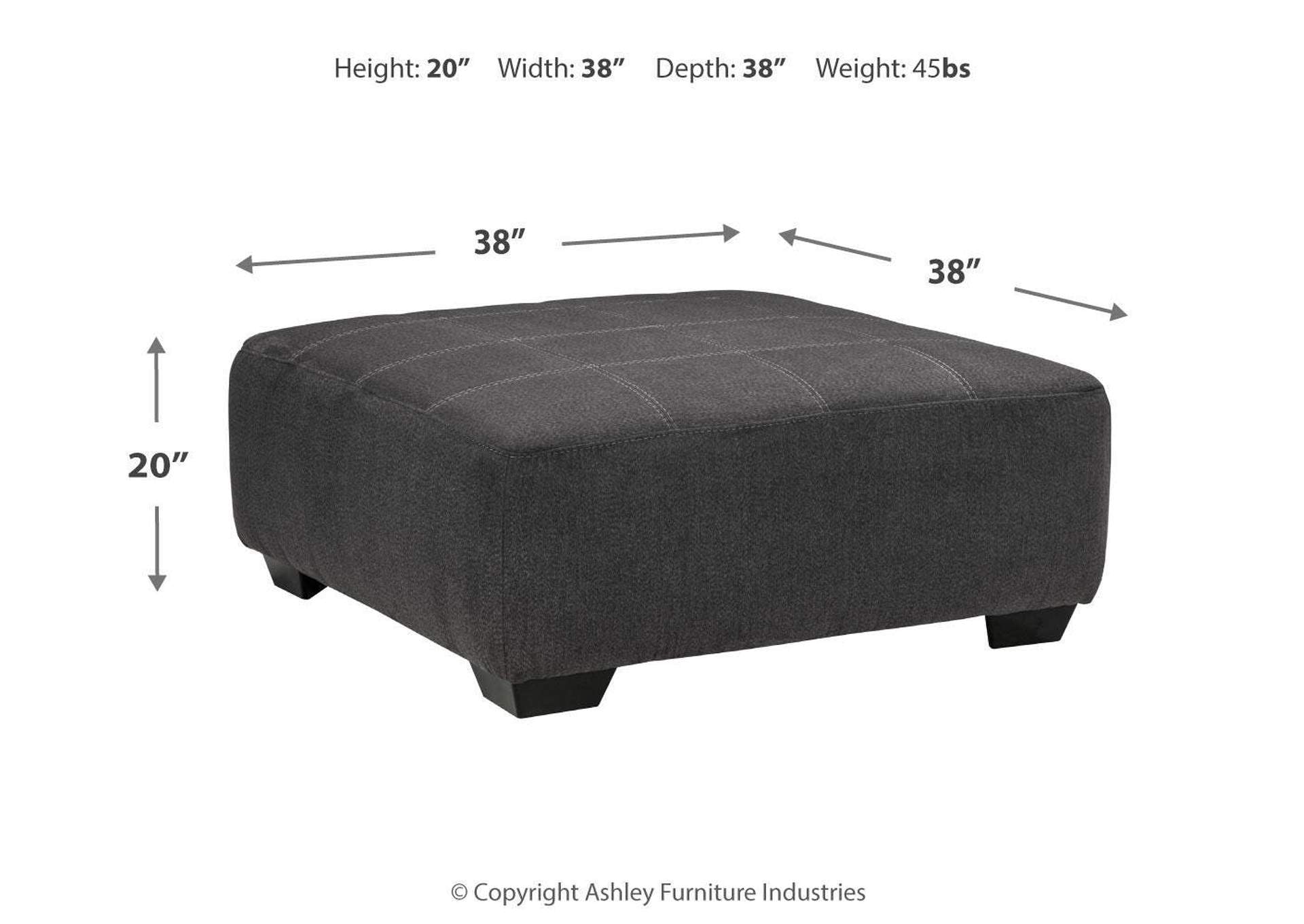 Ambee Oversized Accent Ottoman dimensions