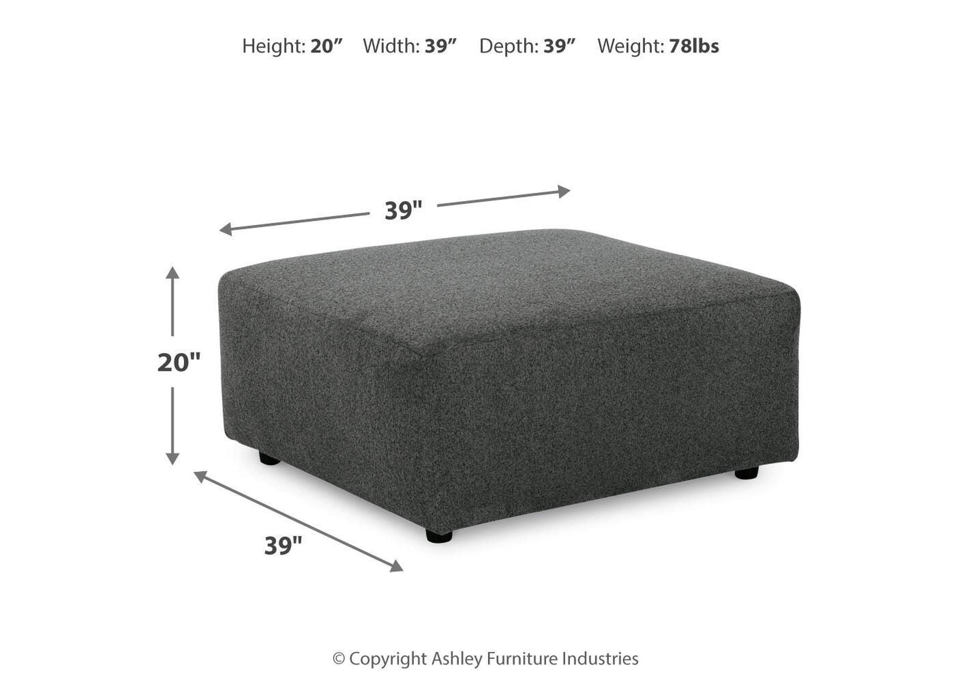 Edenfield Oversized Accent Ottoman dimensions
