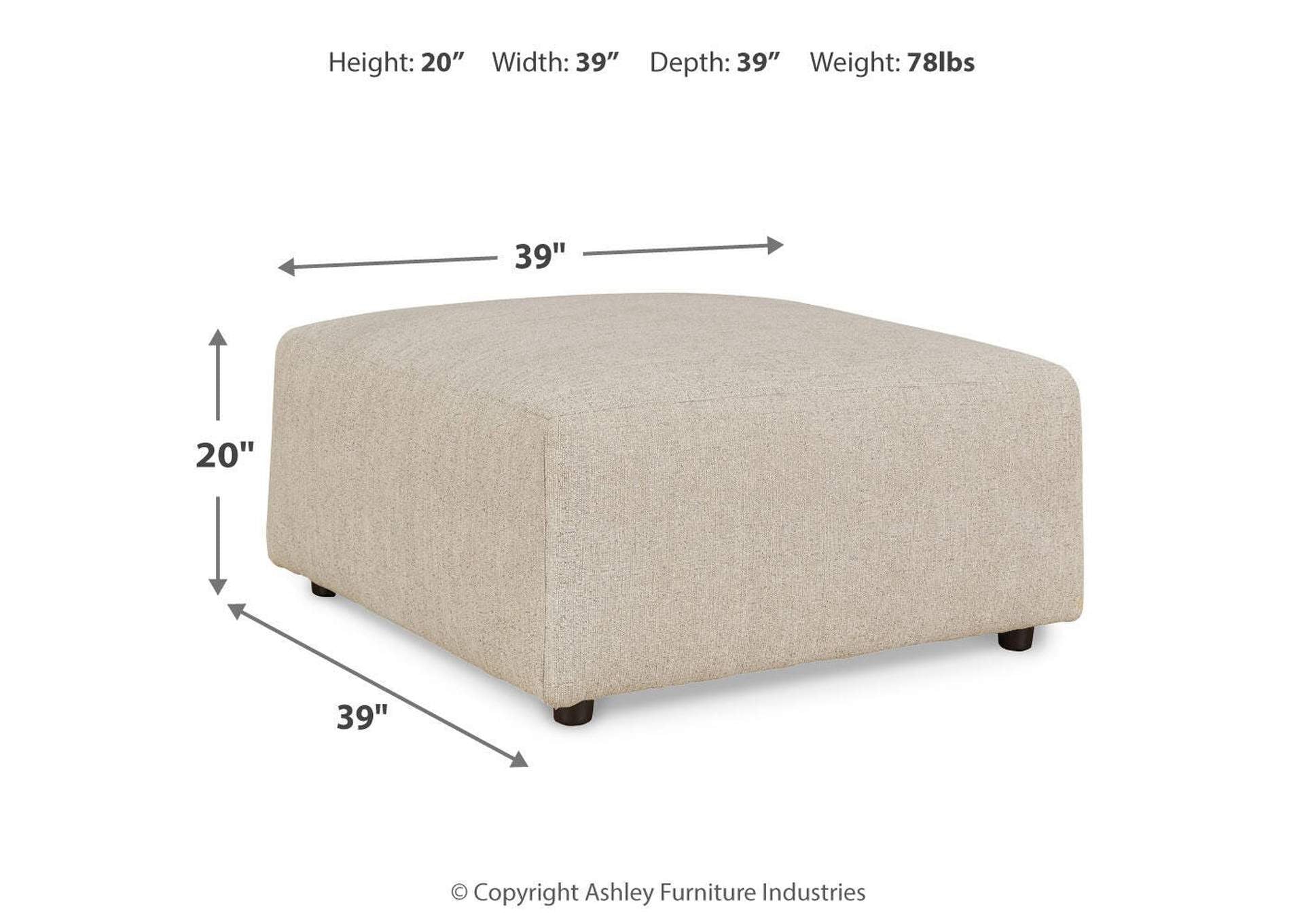 Edenfield Oversized Accent Ottoman dimensions