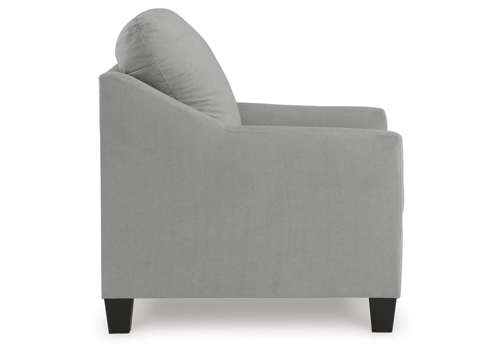 Adlai Chair and Ottoman side view