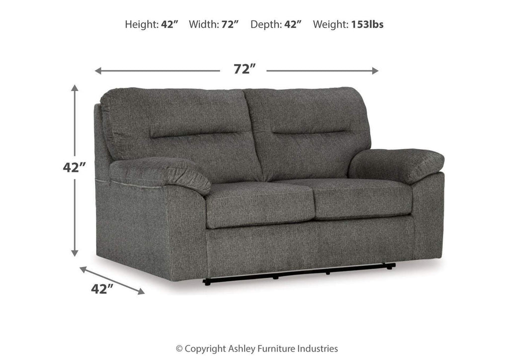 Bindura Glider Loveseat dimensions