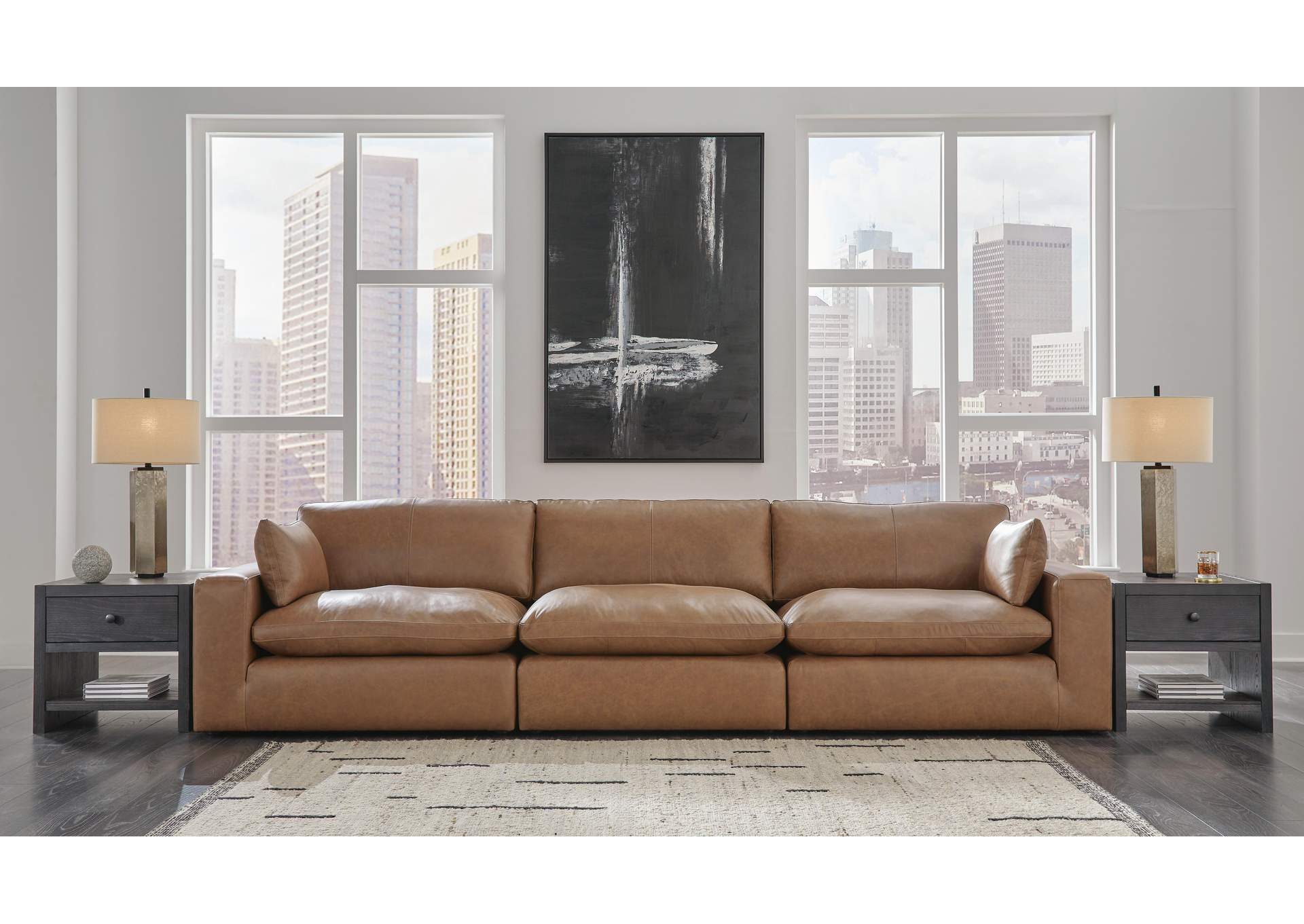 Emilia Leather Modular Sofa and Loveseat