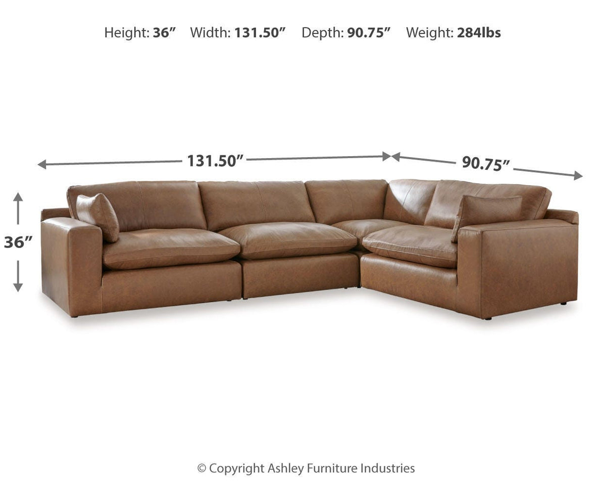 Emilia sectional, 4-Piece Sectional · 130 × 90 × 36 in, view 4