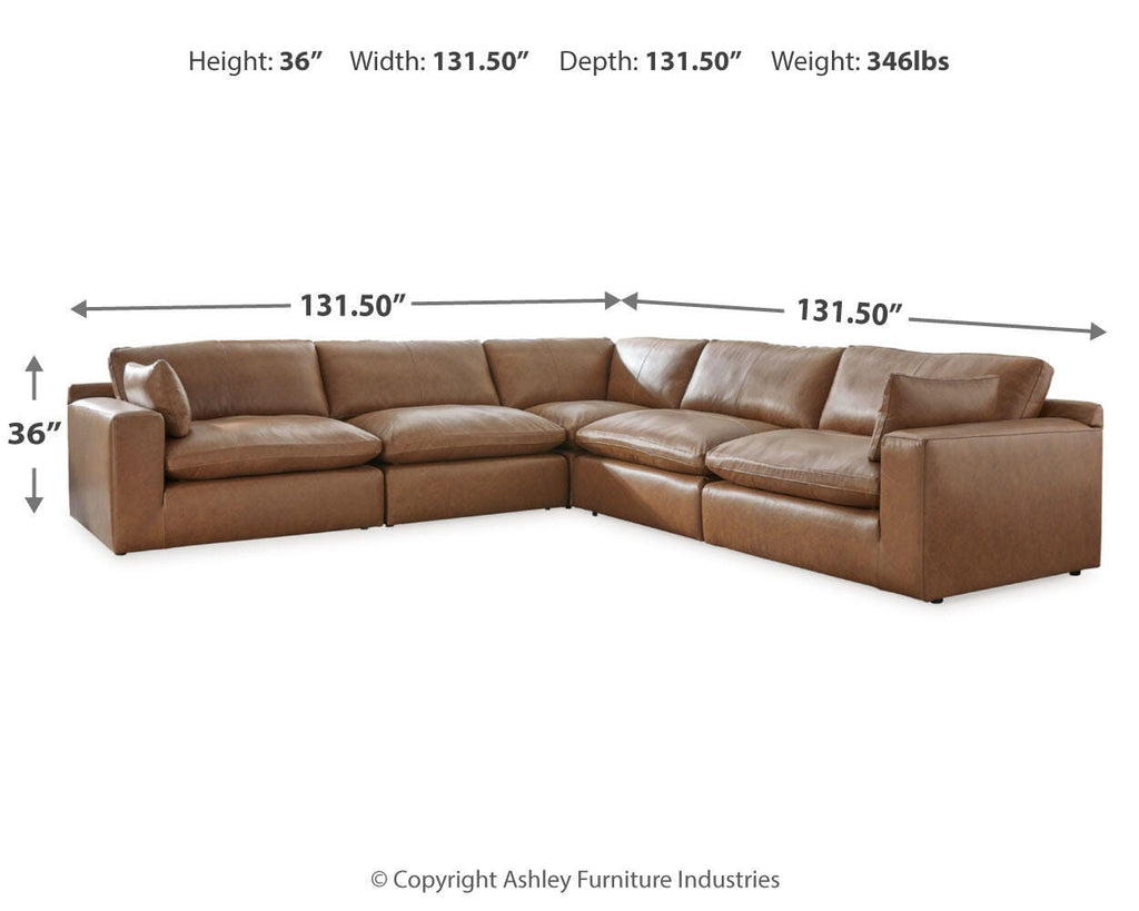 Emilia sectional, 5-Piece Sectional · 130 × 130 × 36 in, view 4