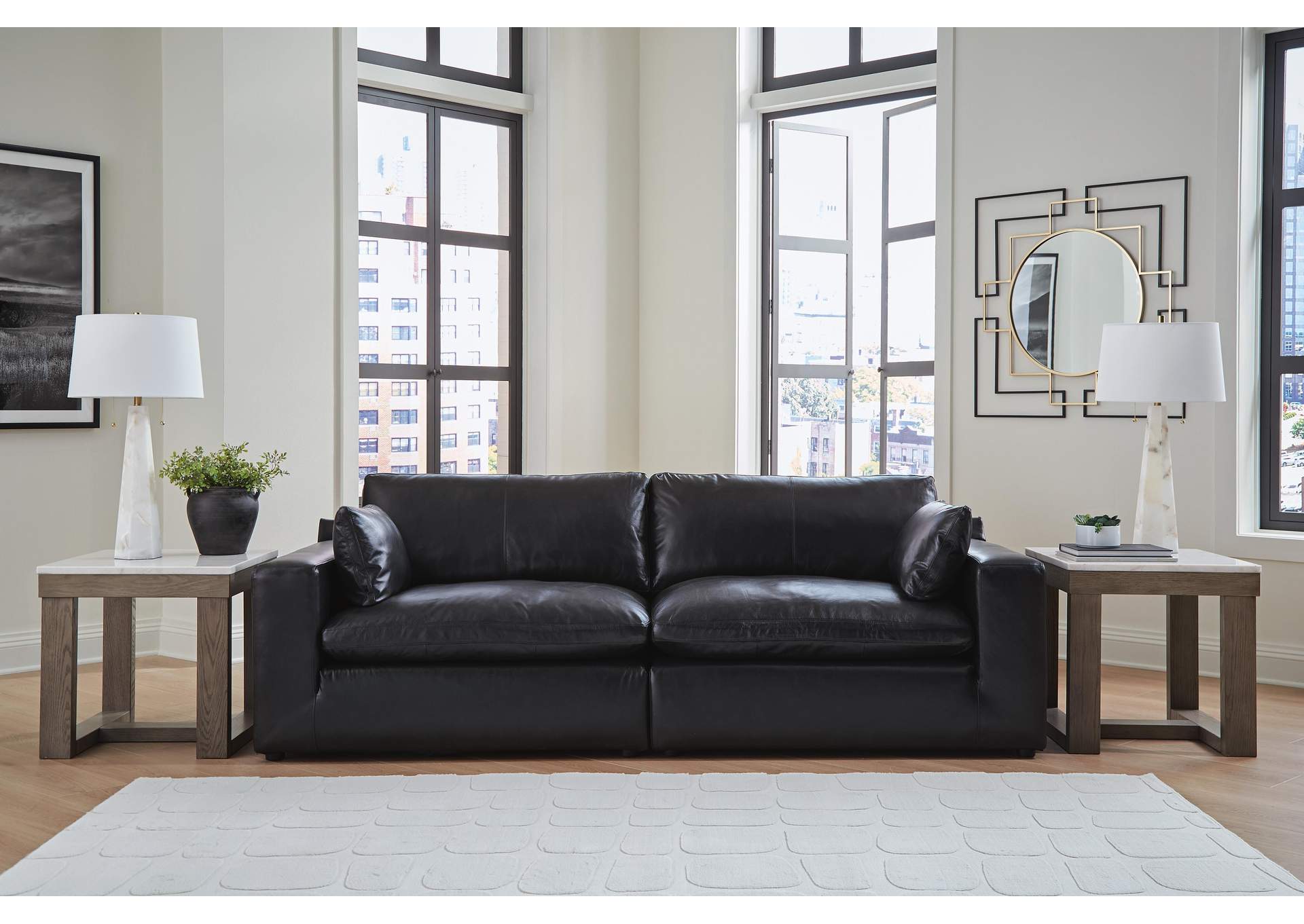 Emilia Leather Modular Sofa and Loveseat