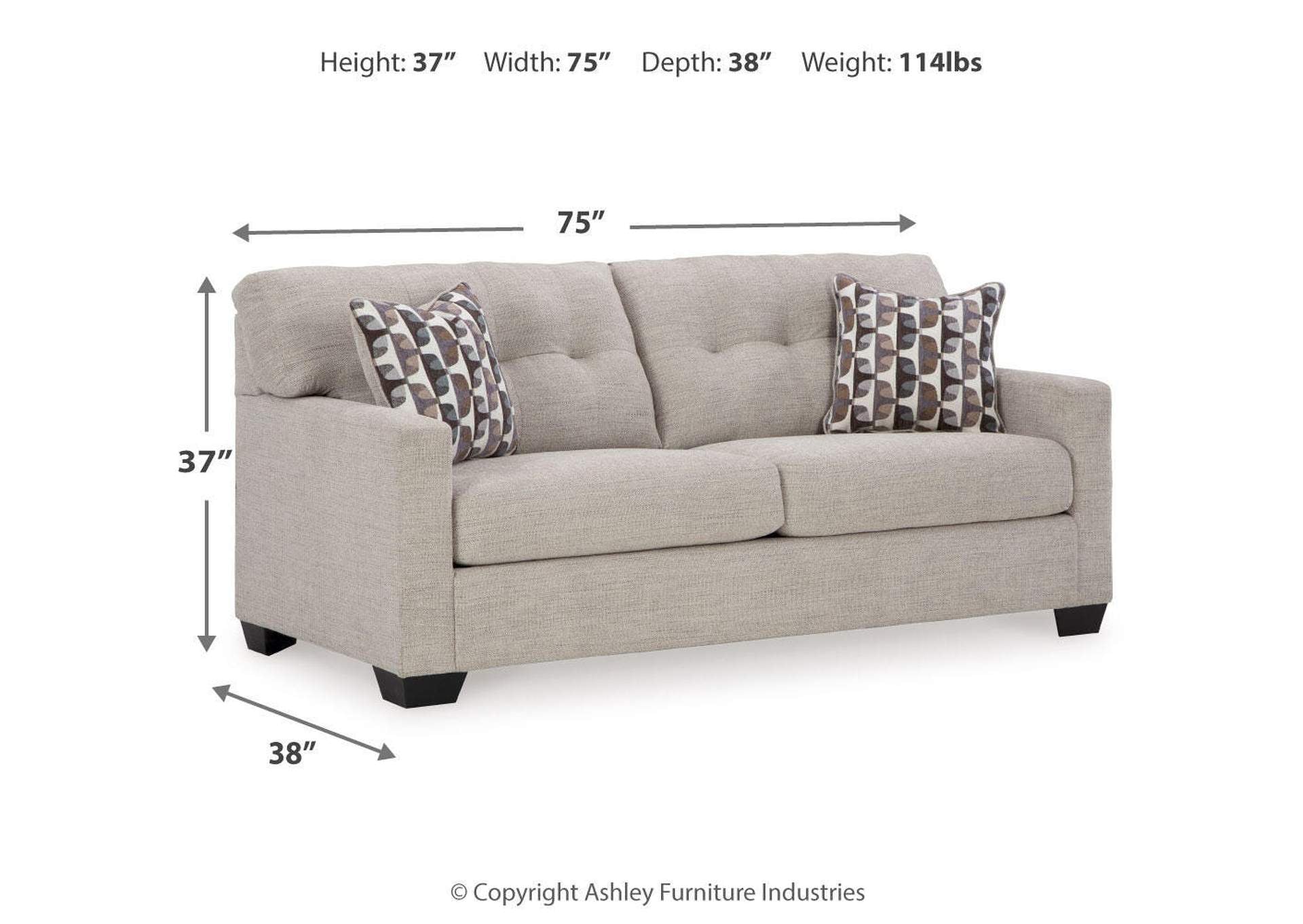 Mahoney Sofa dimensions