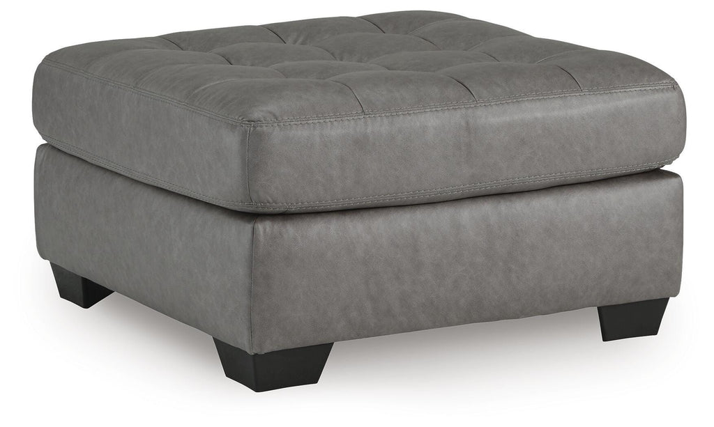 Clairette Court Oversized Accent Ottoman in Alloy, angle view