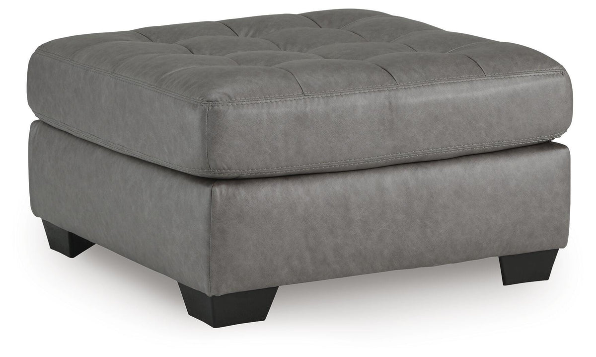 Clairette Court Oversized Accent Ottoman in Alloy, angle view