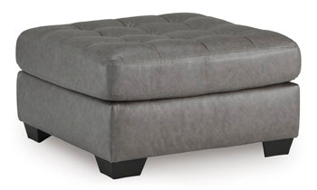Clairette Court Oversized Accent Ottoman in Alloy, angle view