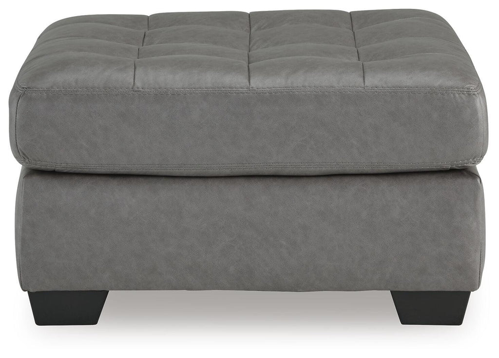 Clairette Court Oversized Accent Ottoman in Alloy, front view