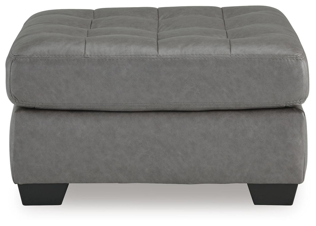 Clairette Court Oversized Accent Ottoman in Alloy, front view