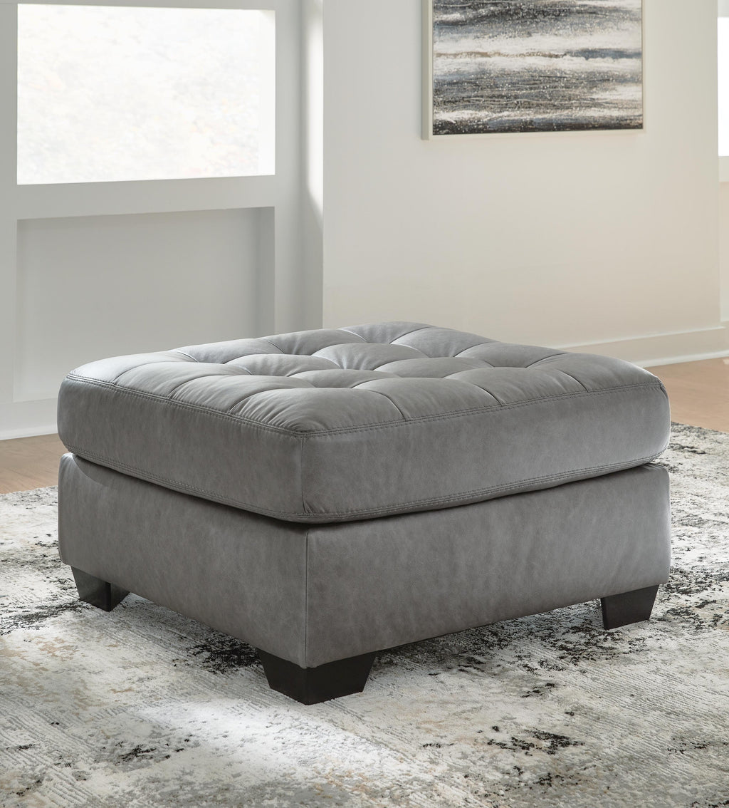 Clairette Court Oversized Accent Ottoman in Alloy, alternate view 3