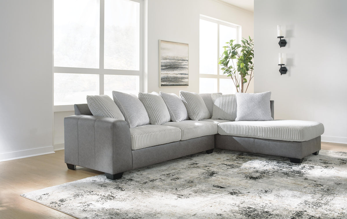 Clairette Court sectional, 2-Piece Sectional with Chaise · Right-Facing Chaise · 116 × 90 × 40 in, view 2